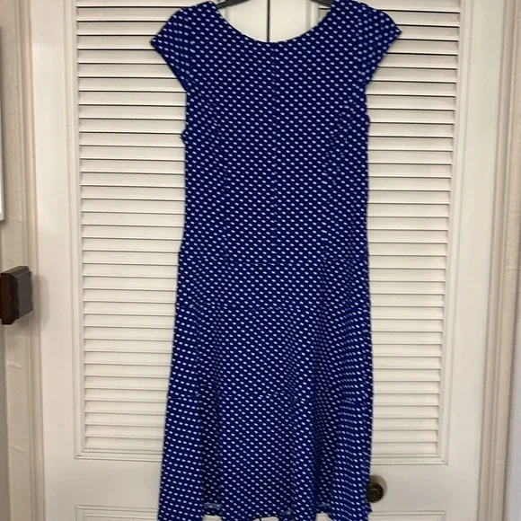 Anne Klein | Dresses | Ann Klein Blue Polka Dot Dress | Poshmark